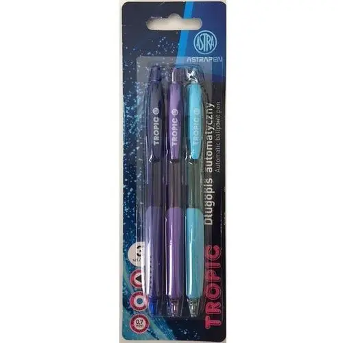 Astra art-pap Długopis automatyczny tropic pen astra 0.7 mm blister 3 sztuki