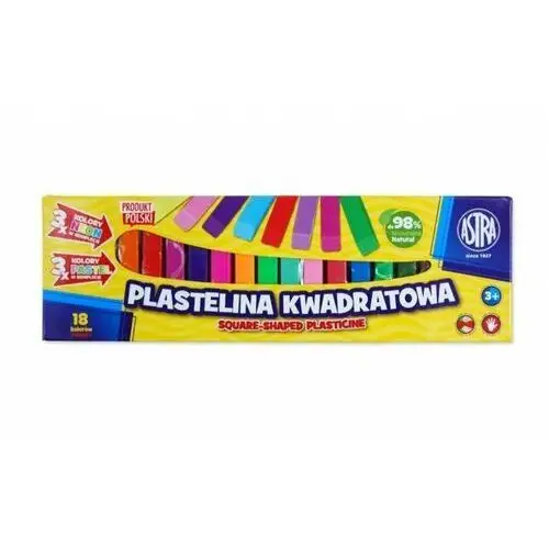Astra art-pap Plastelina kwadratowa astra 18 kolorów