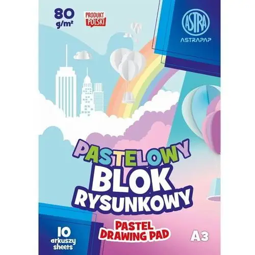 Astra Blok kolorowy barwiony w masie pap pastel a3 80g 10 ark