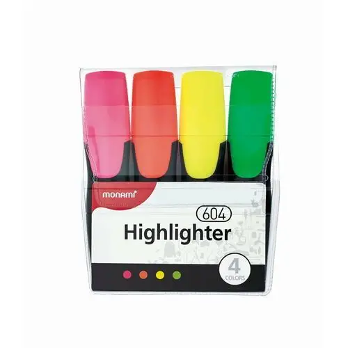 Gruby zakreślacz Highlighter 604 - zestaw 4 kolorów