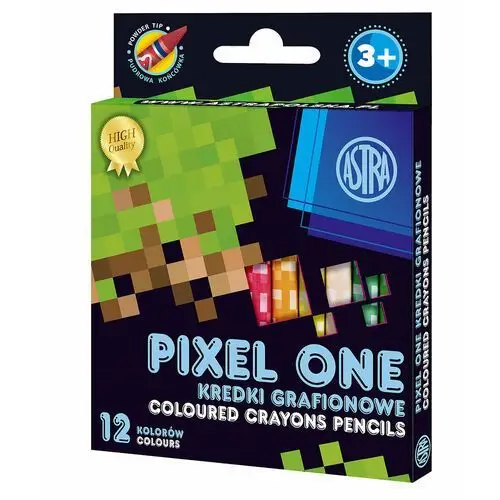 Kredki grafionowe pixel one, 12 kolorów Astra