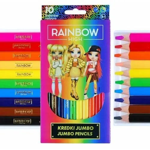 Astra Kredki ołówkowe jumbo 10 kolorów rainbow high