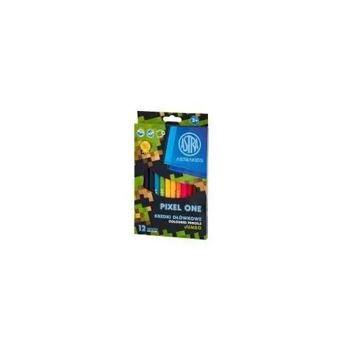 Kredki ołówkowe Jumbo 12 kolorów - Pixel One/Unicorn ASTRA
