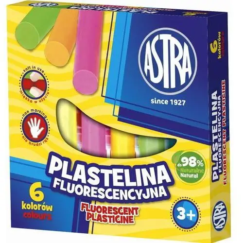Plastelina Astra fluorescencyjna 6 kolorów