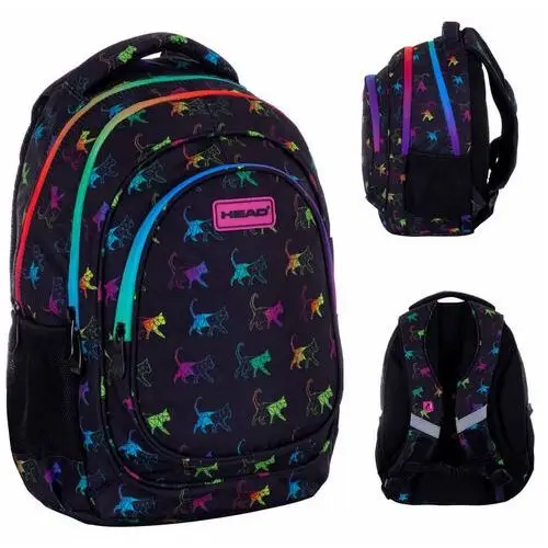 Plecak szkolny dla chłopca i dziewczynki Head Rainbow Kitty AB330 kot trzykomorowy