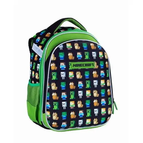 Plecak szkolny dla chłopca, Astra Minecraft, zielono-czarny, kolor wielokolorowy
