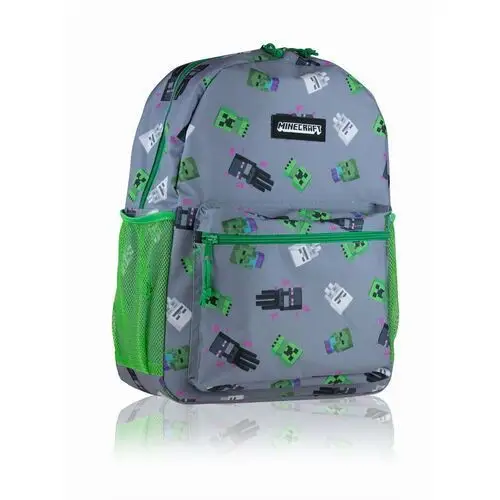 Plecak szkolny dla chłopca szary Astra Minecraft jednokomorowy,3
