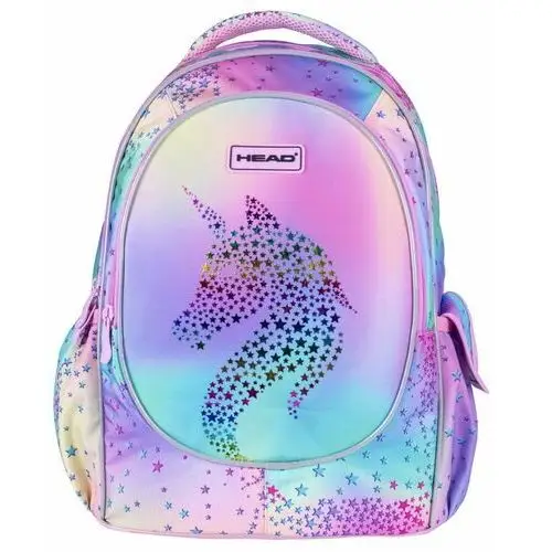 Plecak szkolny dla dziewczynki fioletowy Head Unicorn Ombre trzykomorowy, kolor fioletowy