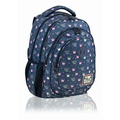 Plecak szkolny dla dziewczynki granatowy Hash czterokomorowy