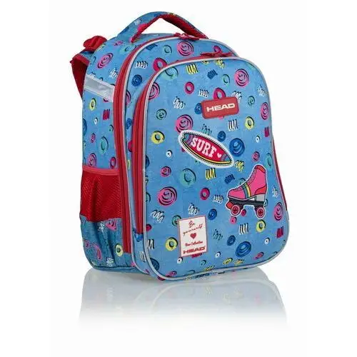 Plecak szkolny dla dziewczynki niebieski Head Cool Girl dwukomorowy