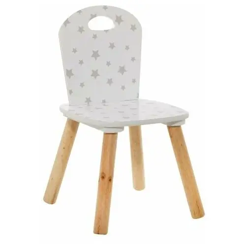 Atmosphera for kids Krzesło dla dzieci, białe w szare gwiazdki
