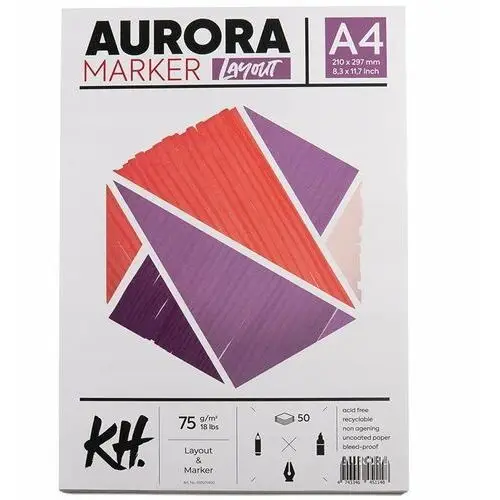 Aurora Blok blok do markerów 75g/m2, 50 ark a4