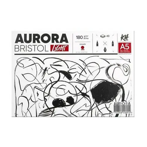 Blok bristol light a5, 180 g/m², 40 ark. Aurora