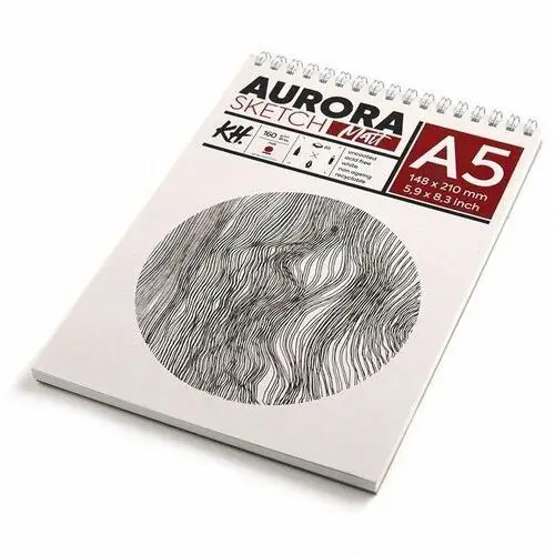 Blok do szkicu AURORA Sketch Matt 160g/m2 A5 spir
