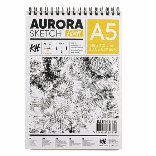 Aurora Szkicownik light 90g/m2 a5, 50 arkuszy, spi