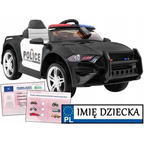 Autko na akumulator Gt Police pilot Megafon tablica z imieniem