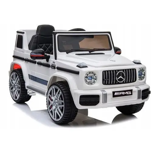 Auto dla dzieci na akumulator Mercedes G63 Biały Miękkie koła Eva Skóra