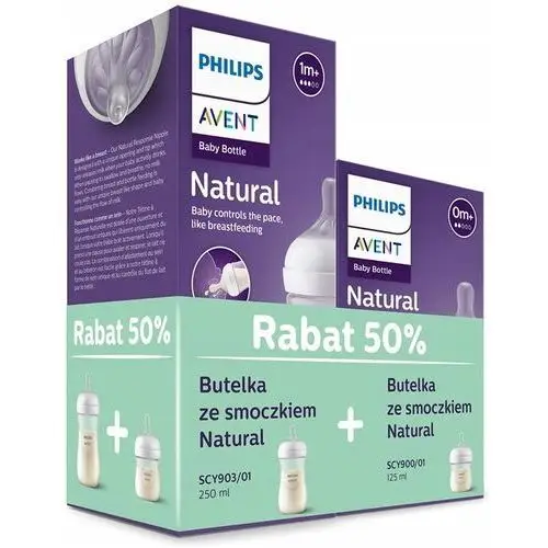 Avent 2x Butelka Antykolkowa Natural 3 Response 260ml+125ml Zestaw Startowy