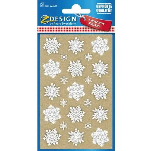 Avery zweckform Naklejki papierowe z-design - płatki śniegu 2/15/30 - papier recyklingowany