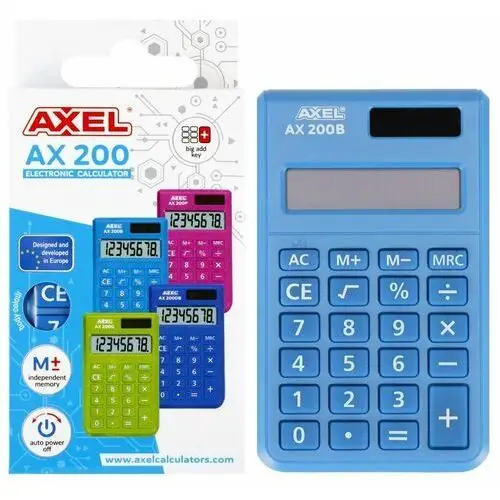 Axel, Kalkulator, niebieski, Ax-200B, 489997