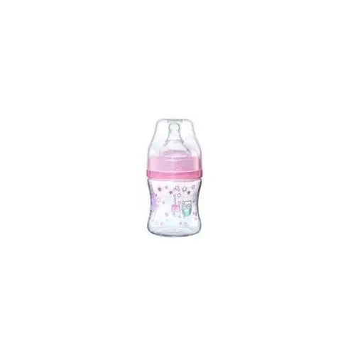 Babyono butelka antykolkowa szerokootworowa - różowa 120 ml
