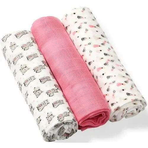 Babyono take care natural diapers pieluchy wielorazowe 70 x 70 cm pink 3 szt