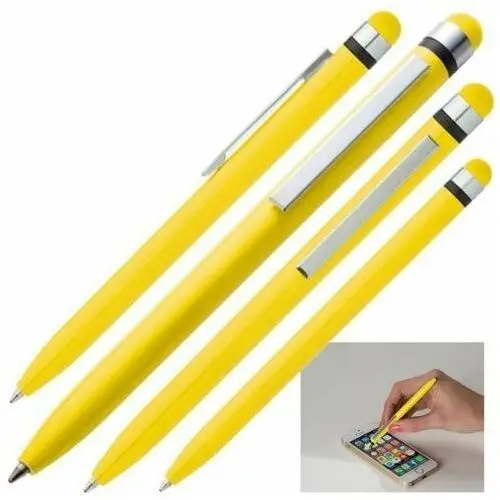Basic Długopis plastikowy touch pen nottingham, żółty