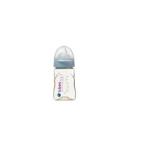 B.box butelka ze smoczkiem do karmienia niemowląt wykonana z ppsu, błękit 180 ml