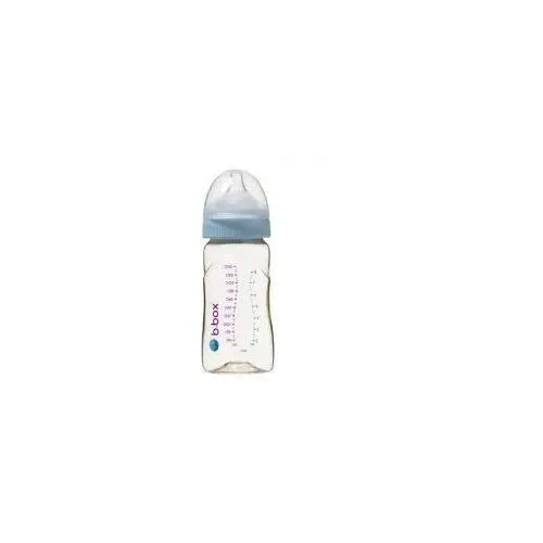 B.box butelka ze smoczkiem do karmienia niemowląt wykonana z ppsu, błękit 240 ml