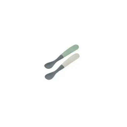Zestaw łyżeczek silikonowych w podróżnym etui 4 m+ mineral grey/sage green 2 szt. Beaba