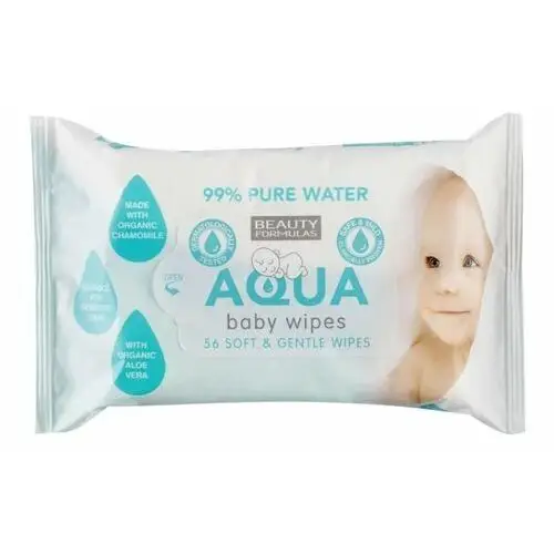 Beauty formulas baby chusteczki nawilżane dla dzieci 99% aqua - 56szt