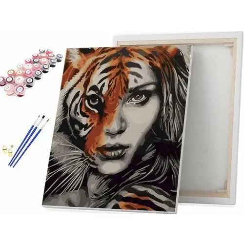 Kobieta z duszą tygrysa - Malowanie po numerach
