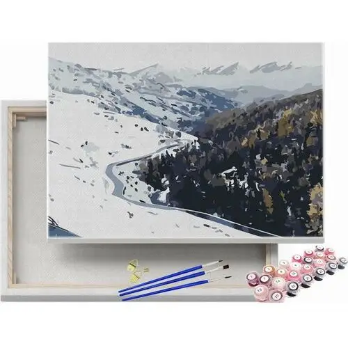 Krajobraz w śniegu - Malowanie po numerach