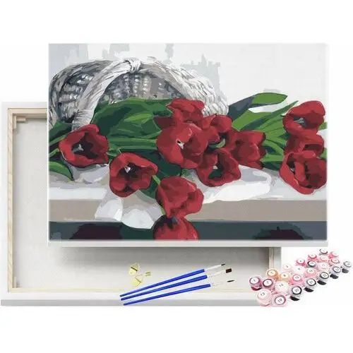 Beliart Malowanie po numerach bukiet czerwonych tulipanów