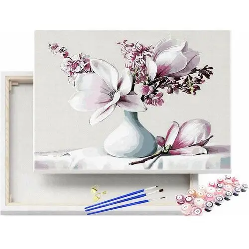 Malowanie po numerach bukiet magnolii 40x50 rama / Beliart