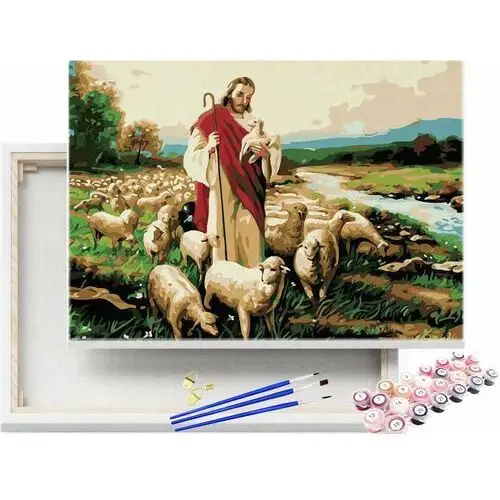 Malowanie po numerach Jezus Pasterz 40x50cm RAMA / beliart
