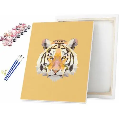 Beliart Malowanie po numerach kolorowy geometryczny tygrys