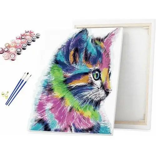 Malowanie po numerach kolorowy kotek dla dzieci / Beliart