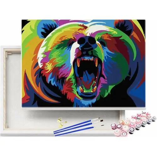 Beliart Malowanie po numerach kolorowy niedźwiedź 40x50cm