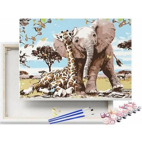 Beliart Malowanie po numerach słoń i żyrafa 40x50cm dzieci