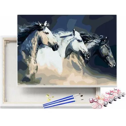 Beliart Malowanie po numerach stado koni 40x50cm rama koń