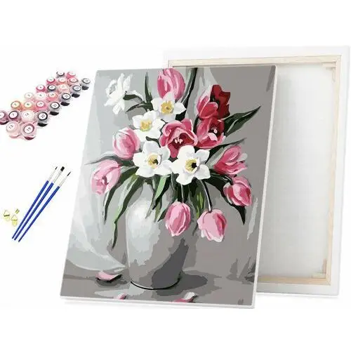 Beliart Malowanie po numerach żonkile i tulipany w wazonie