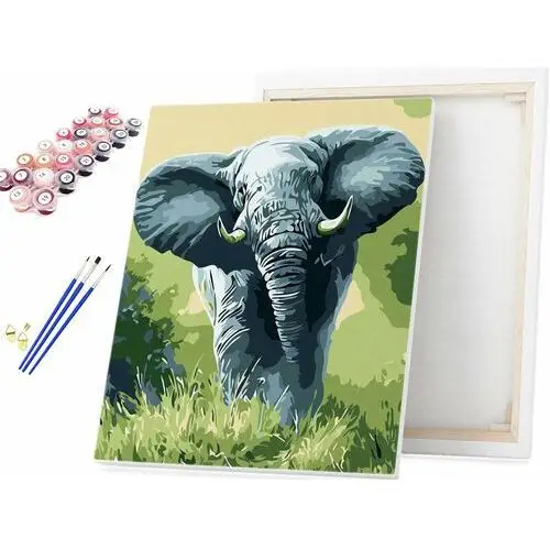 Obraz do kolorowania po numerach słoń w naturze / Beliart