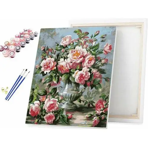 Beliart Obraz do malowania po numerach bukiet róż 40x50cm
