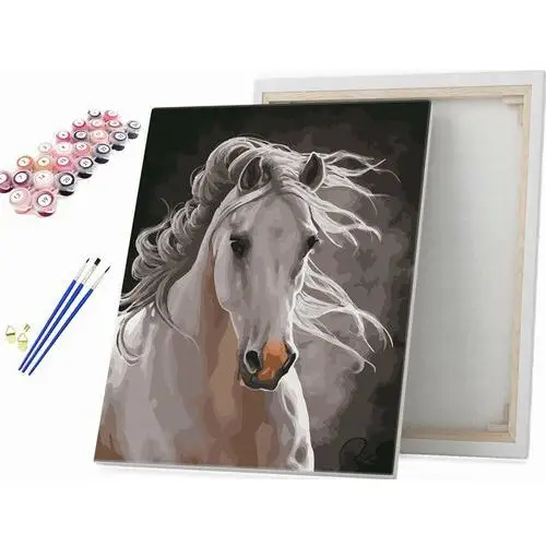 Siwy koń - malowanie po numerach Beliart