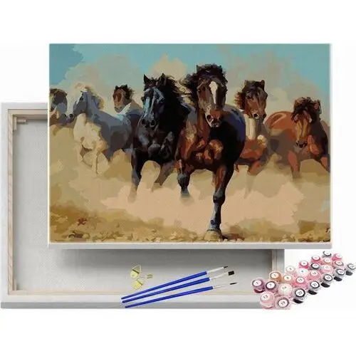 Stado galopujących koni - malowanie po numerach Beliart