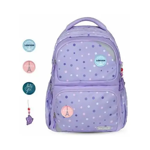 Maxi pack ergonomiczny torba szkolna 'purple dots' Belmil