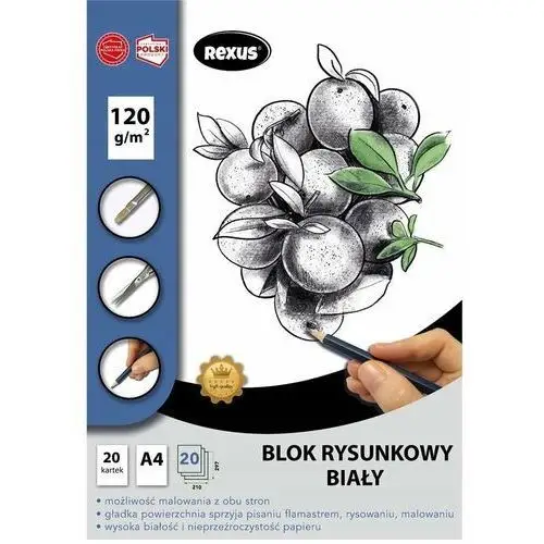 Blok Rysunkowy A4/20K Biały Premium, Beniamin