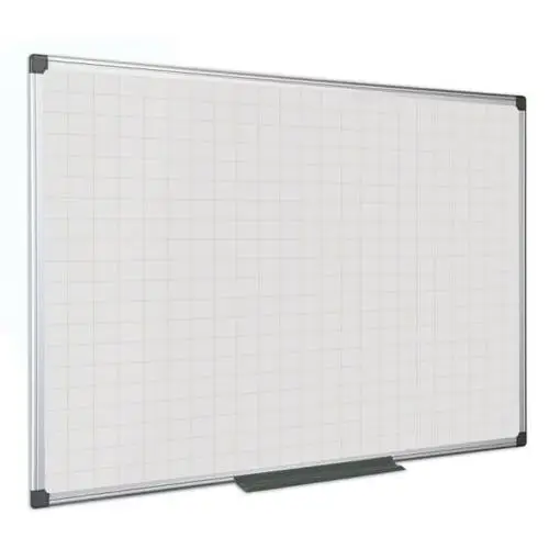 Biała tablica magnetyczna z nadrukiem, kwadraty/siatka, 1200 x 900 mm