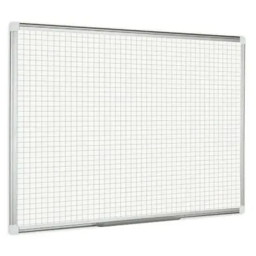 Biała tablica markerowa z nadrukiem, kwadraty/siatka, niemagnetyczna, 1800 x 1200 mm